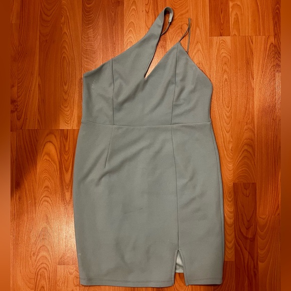 Lulu’s Poised to Party Mint One-Shoulder Bodycon Mini Dress Medium - Picture 3 of 3